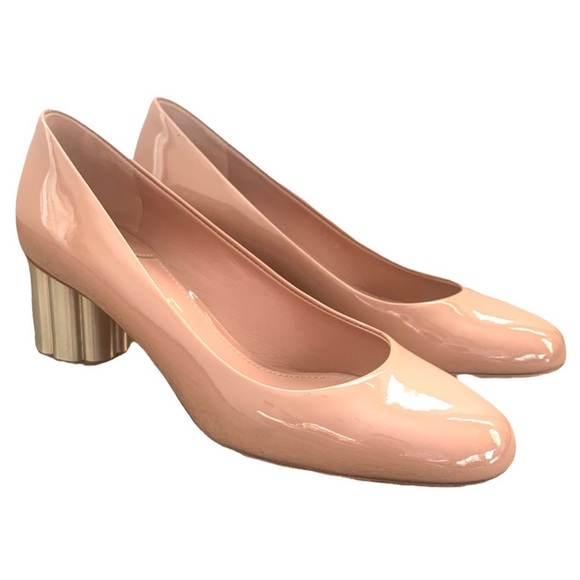 Salvatore Ferragamo Shoes - SALVATORE FERRAGAMO Patent Leather Flower Heel Pink Size 5